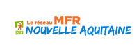 Logo MFR Nouvelle Aquitaine : Réseau de formation locale Logo Le réseau MFR Nouvelle Aquitaine avec texte bleu et orange et icône de formation verte.